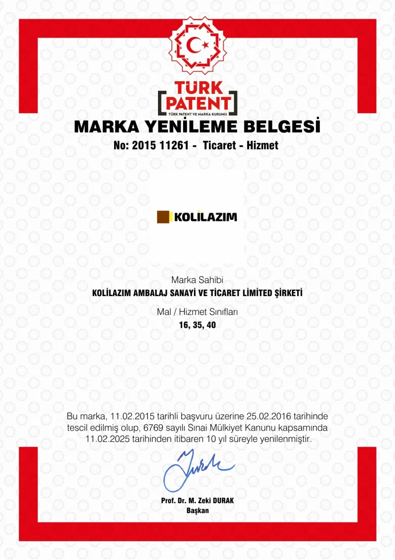 Marka tescili belgesi